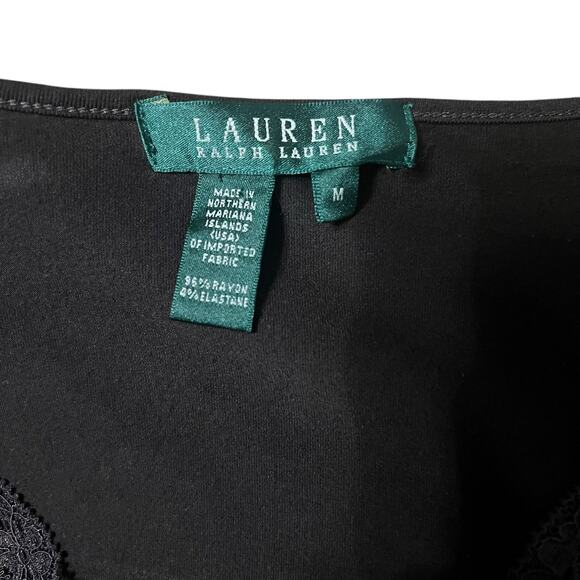 Lauren Ralph Lauren Brown V Neck Top Size Medium - Picture 3 of 4